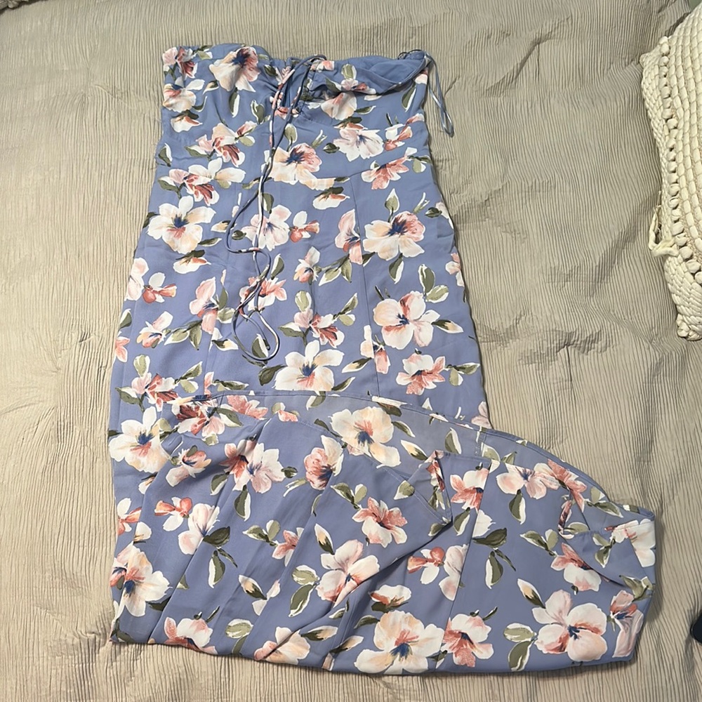 Floral Abercrombie and Fitch Strapless Maxi Dress